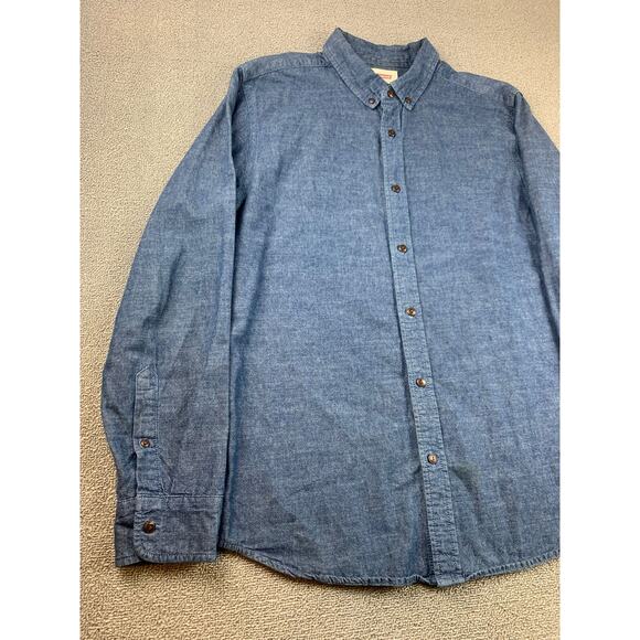 90s Vintage Levi’s Work Shirt Men's Large Blue Chambray Button-up - Picture 12 of 13